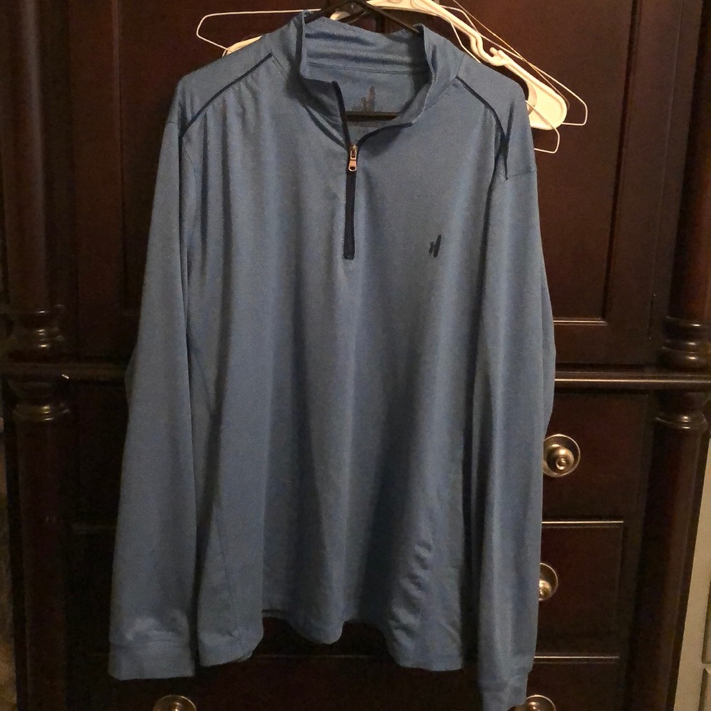 Johnnie O 1/4 Zip baby blue navy trim XXL
